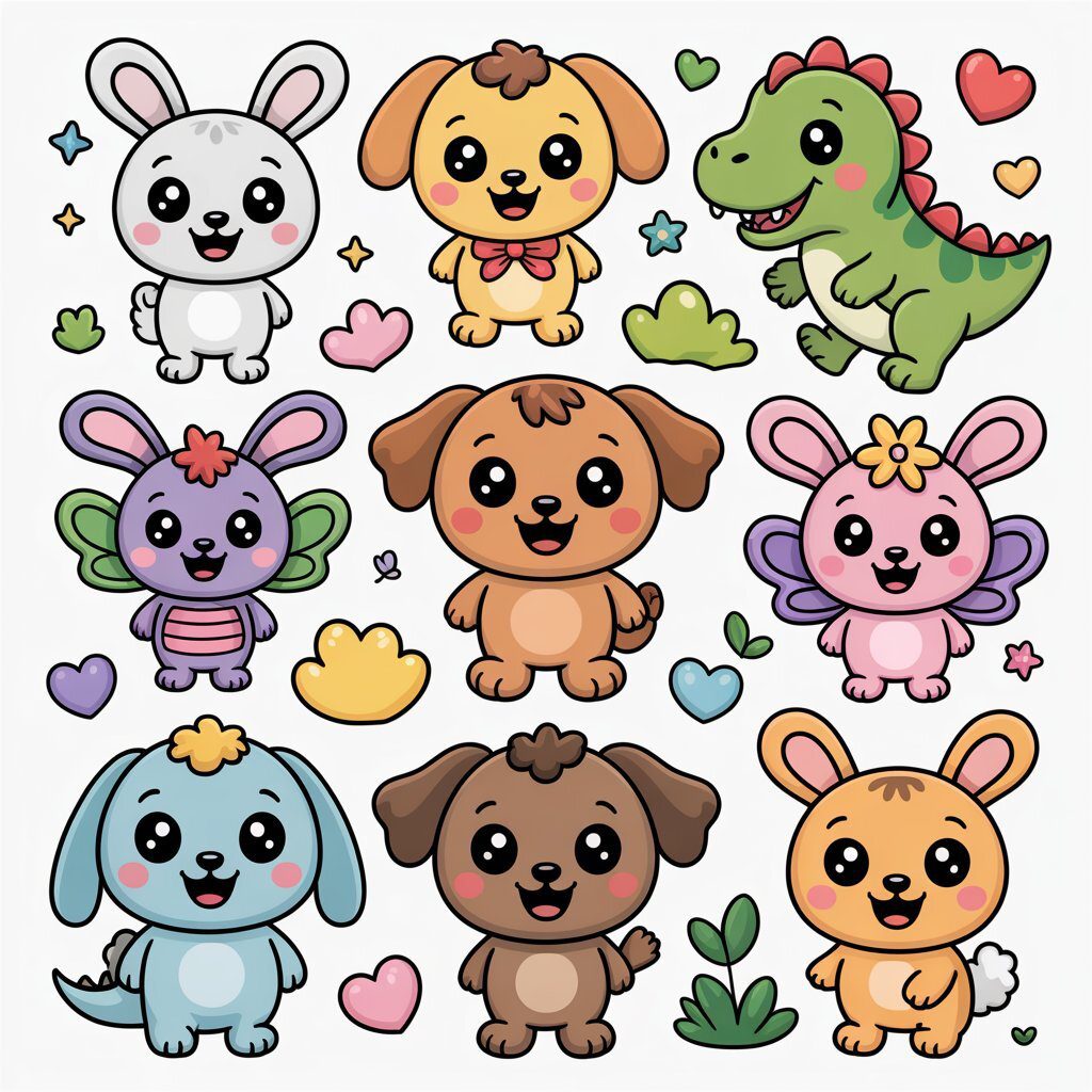 cute coloring characters