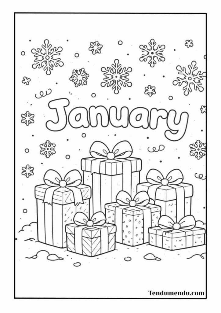 Toddler january coloring pages