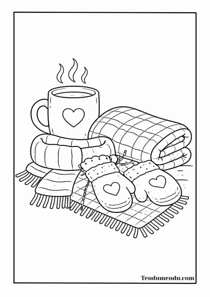 cute winter january coloring sheet