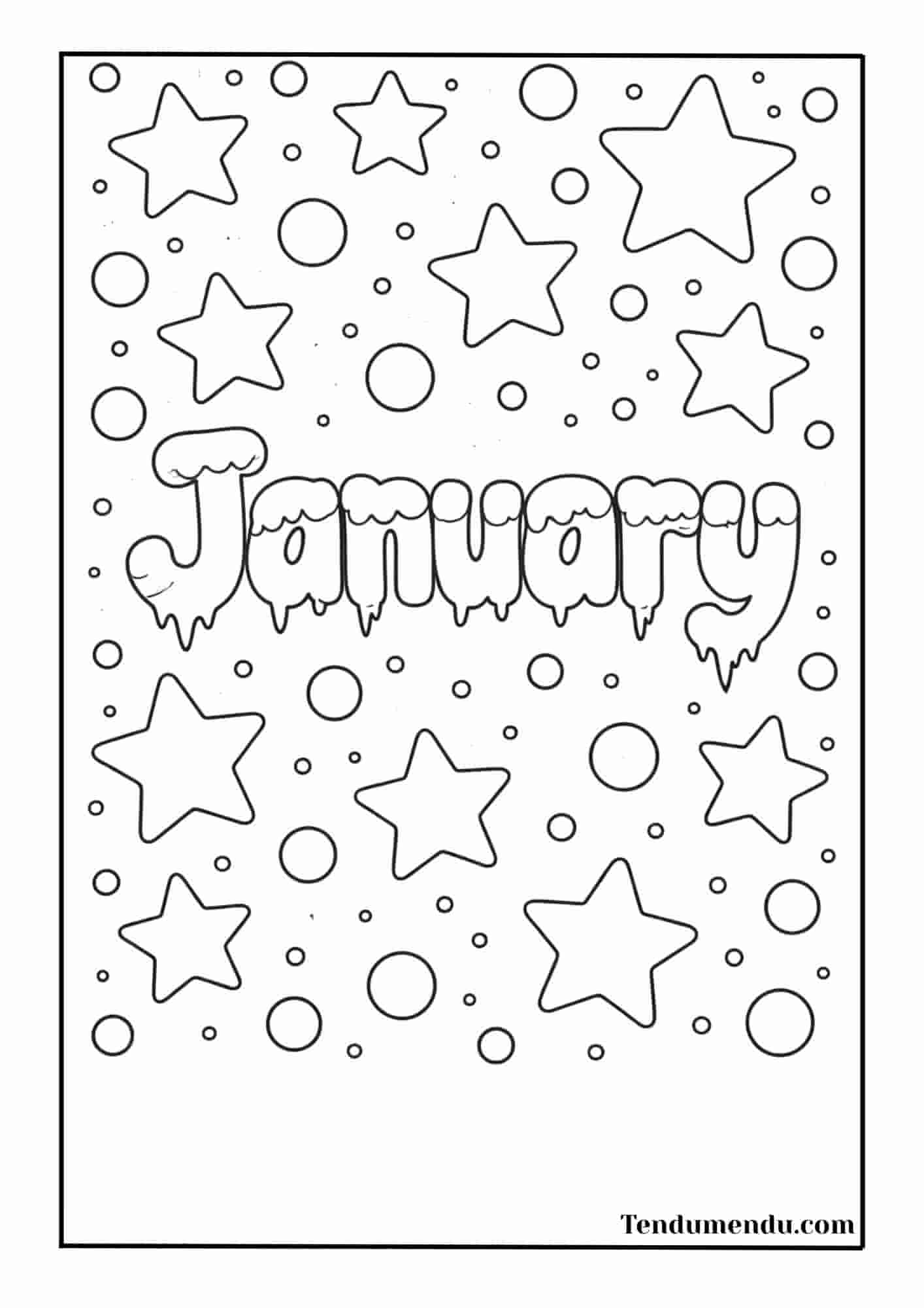 easy toddlers january coloring pages