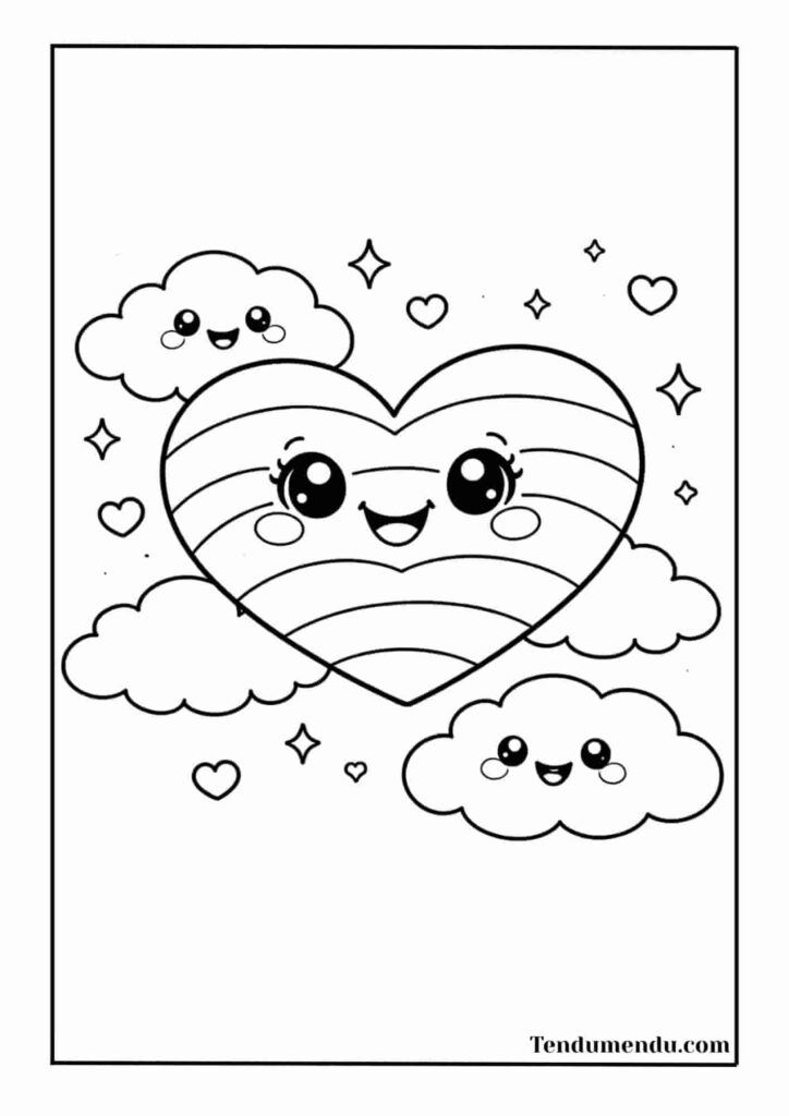 free printable rainbow heart coloring pages