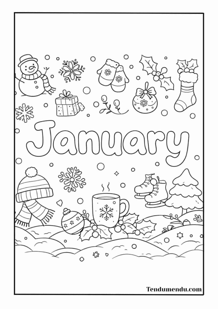 happy january coloring pages