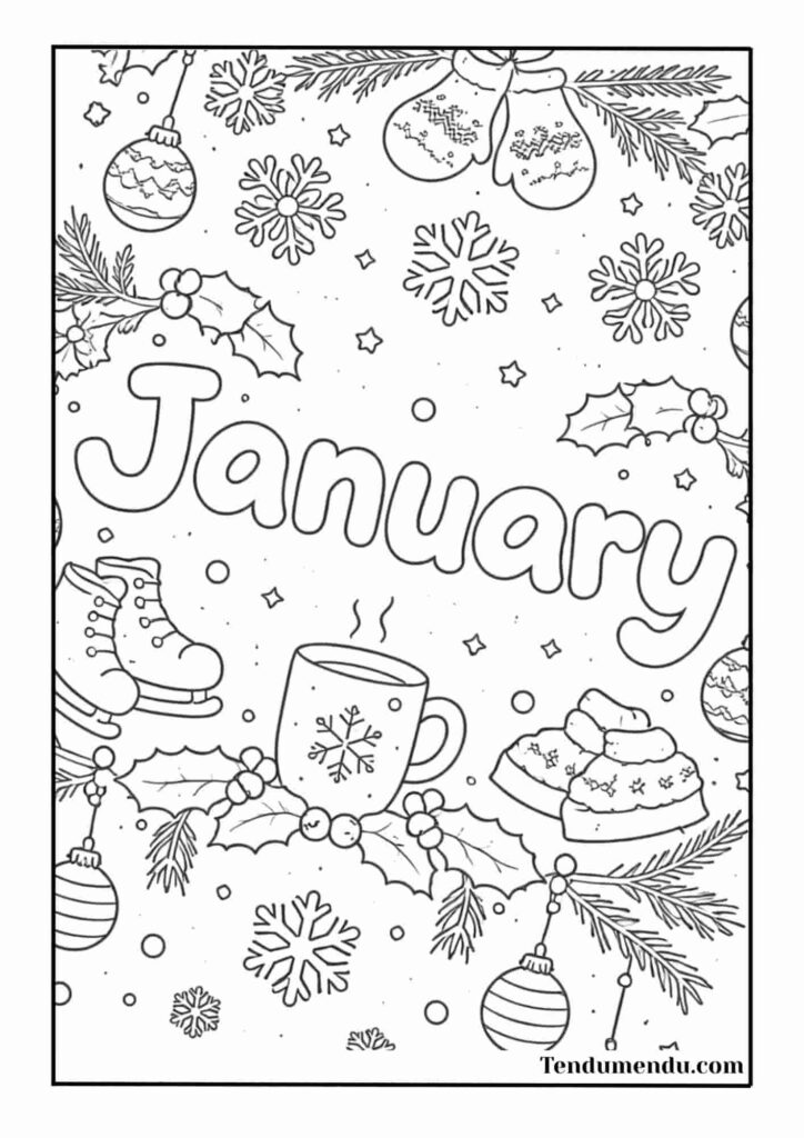 happy january coloring sheets