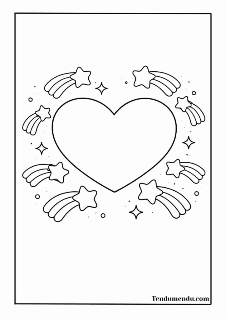 heart and rainbow coloring page