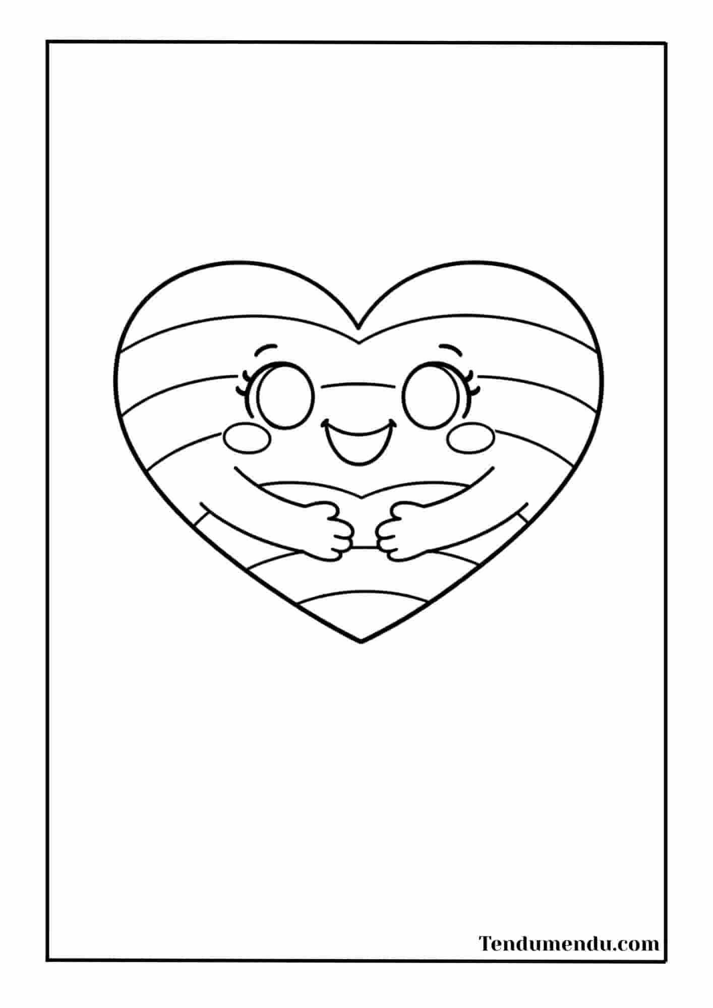 hearts and rainbow coloring sheet