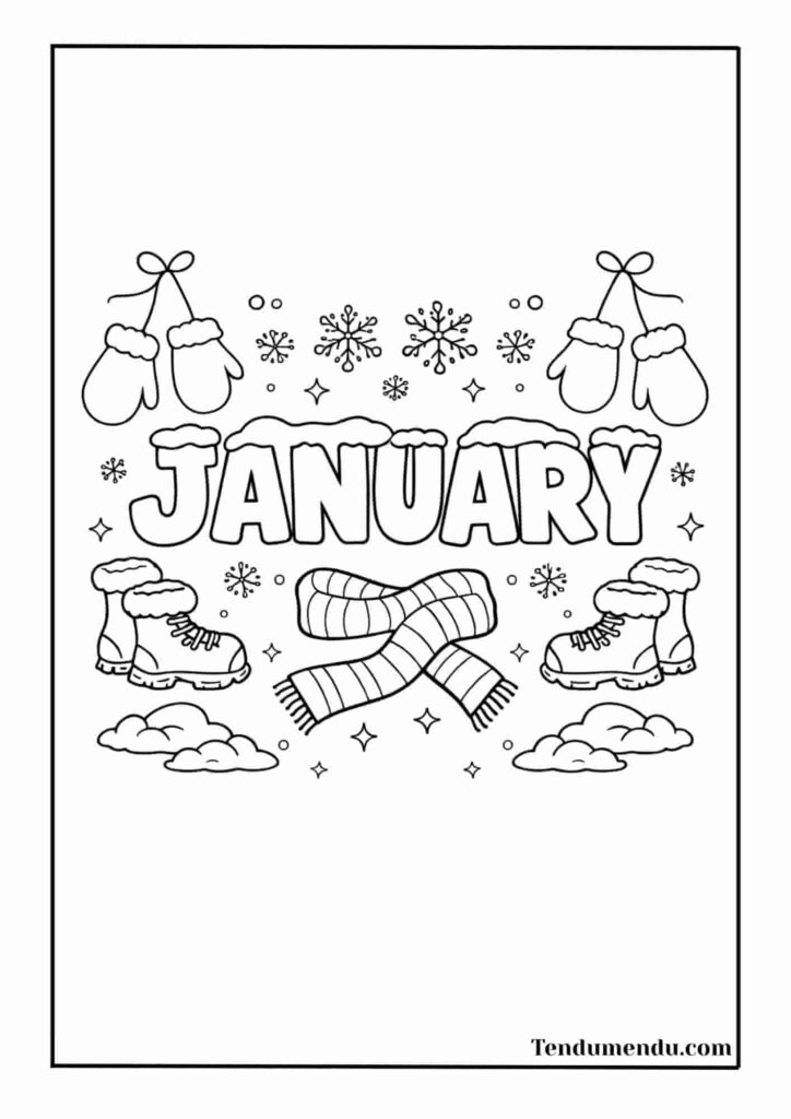 snow january coloring