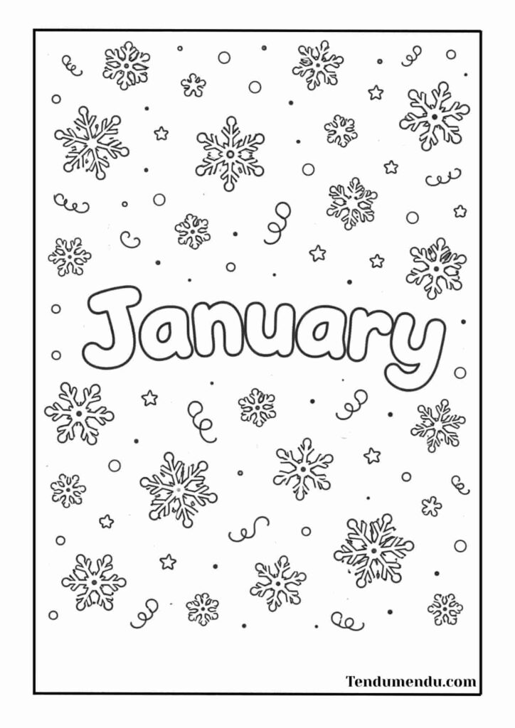 snowflake coloring sheets of january