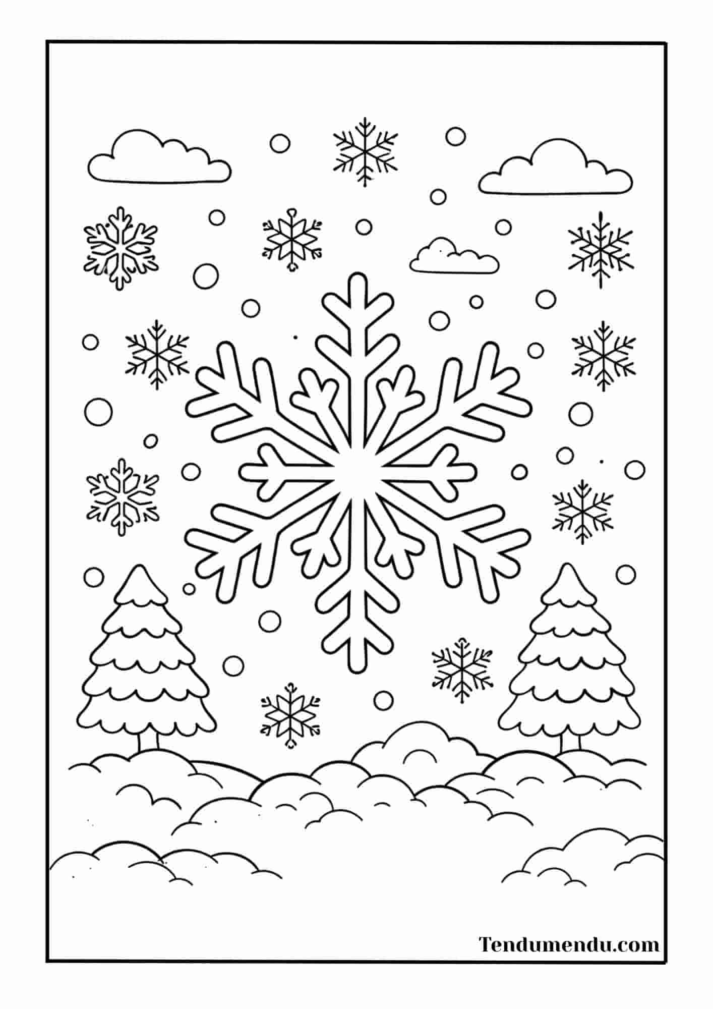snowflake january coloring pages