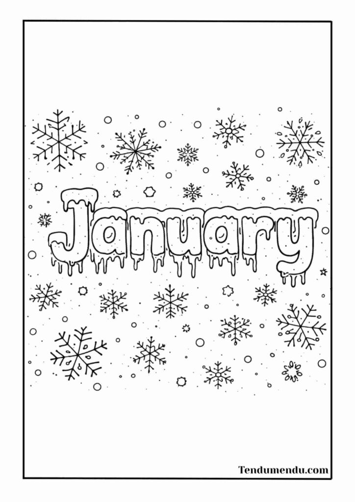 snowflake january coloring sheet