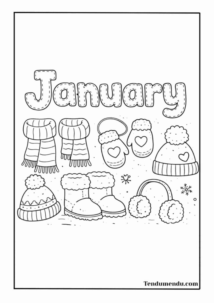 winter january coloring sheet