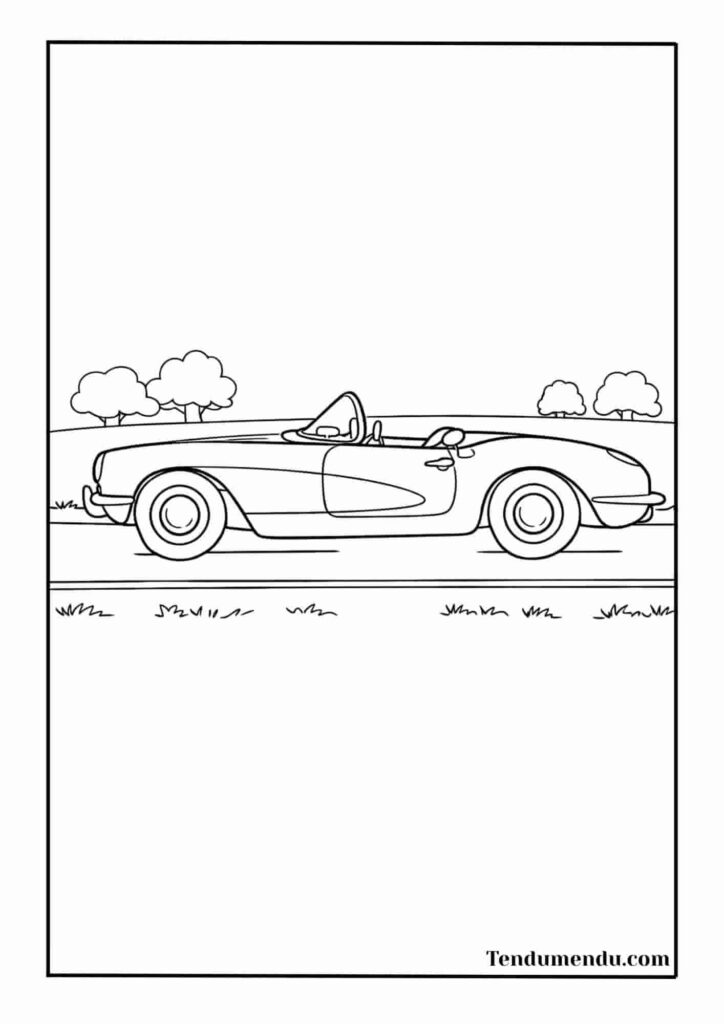 Chevrolet Corvette C1 vintage sports car coloring printable