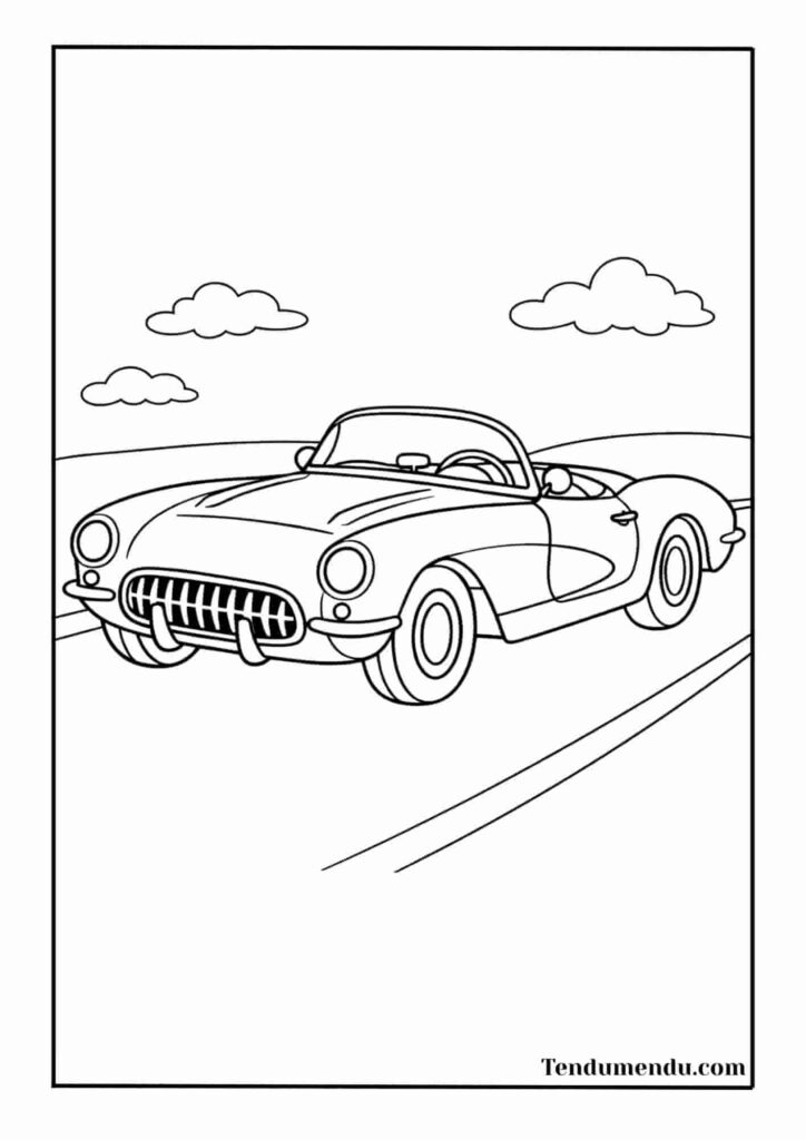 Corvette C1 coloring sheet